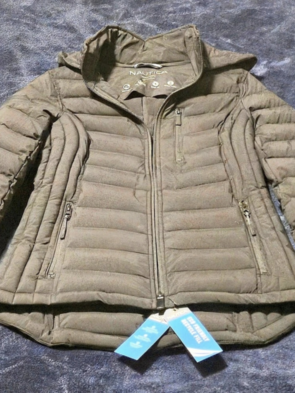 Nautica Women's Puffer Jacket XS NWT Water Resistant Detachable Hood